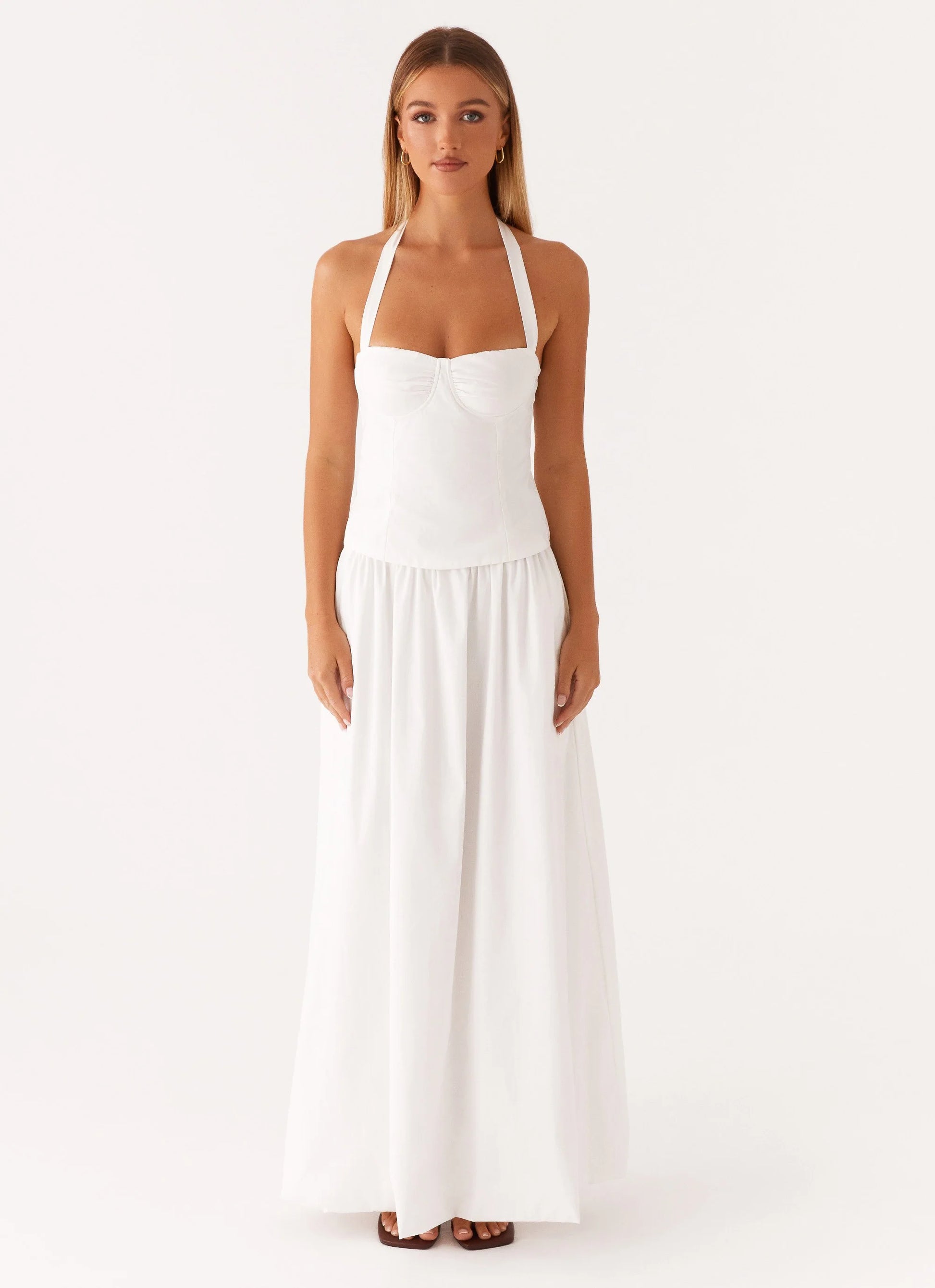 Bustier Halter Top - White