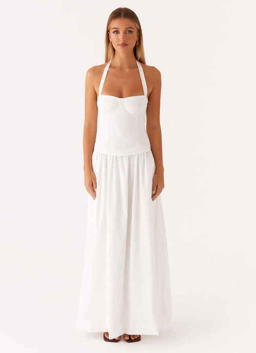 Bustier Halter Top - White